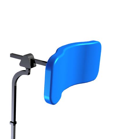 BioCurve Headrest Pad with removable Height, Depth and Angle Adjustable Hardware